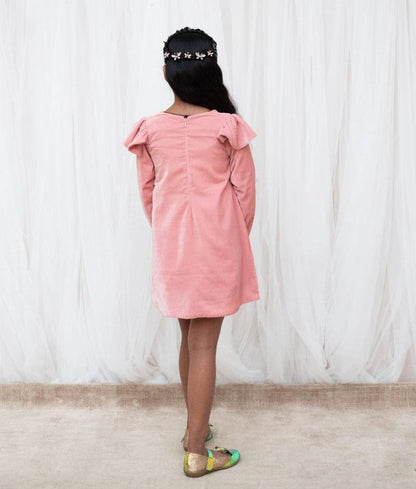 Manufactured by FAYON KIDS (Noida, U.P) Peach Velvet Dress