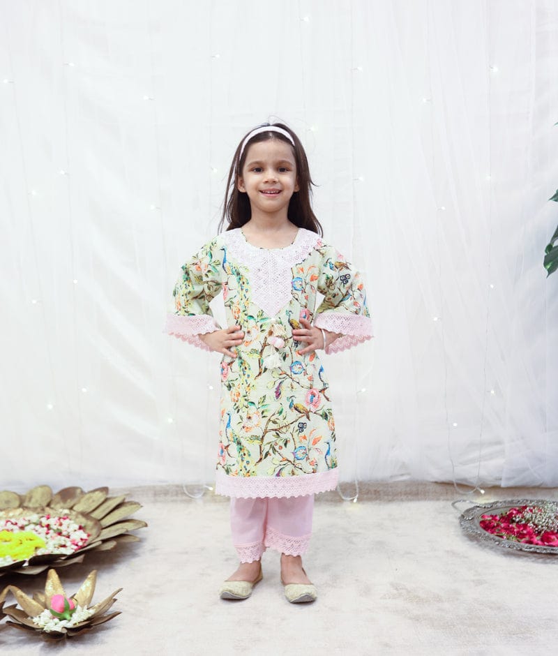 Manufactured by FAYON KIDS (Noida, U.P) Peacock Printed Suit Set