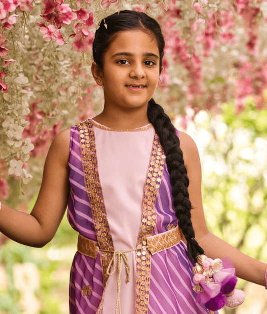 Manufactured by FAYON KIDS (Noida, U.P) Pink and Purple Colour Parandi