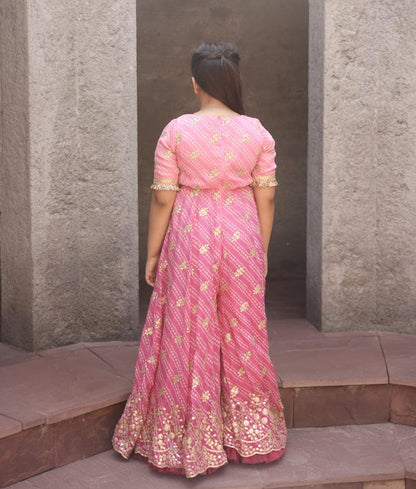 Manufactured by FAYON KIDS (Noida, U.P) Pink Bandhaj Jumpsuit for Girls