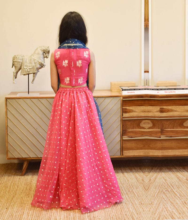 Manufactured by FAYON KIDS (Noida, U.P) Pink Boti Bliss: Lehenga Set