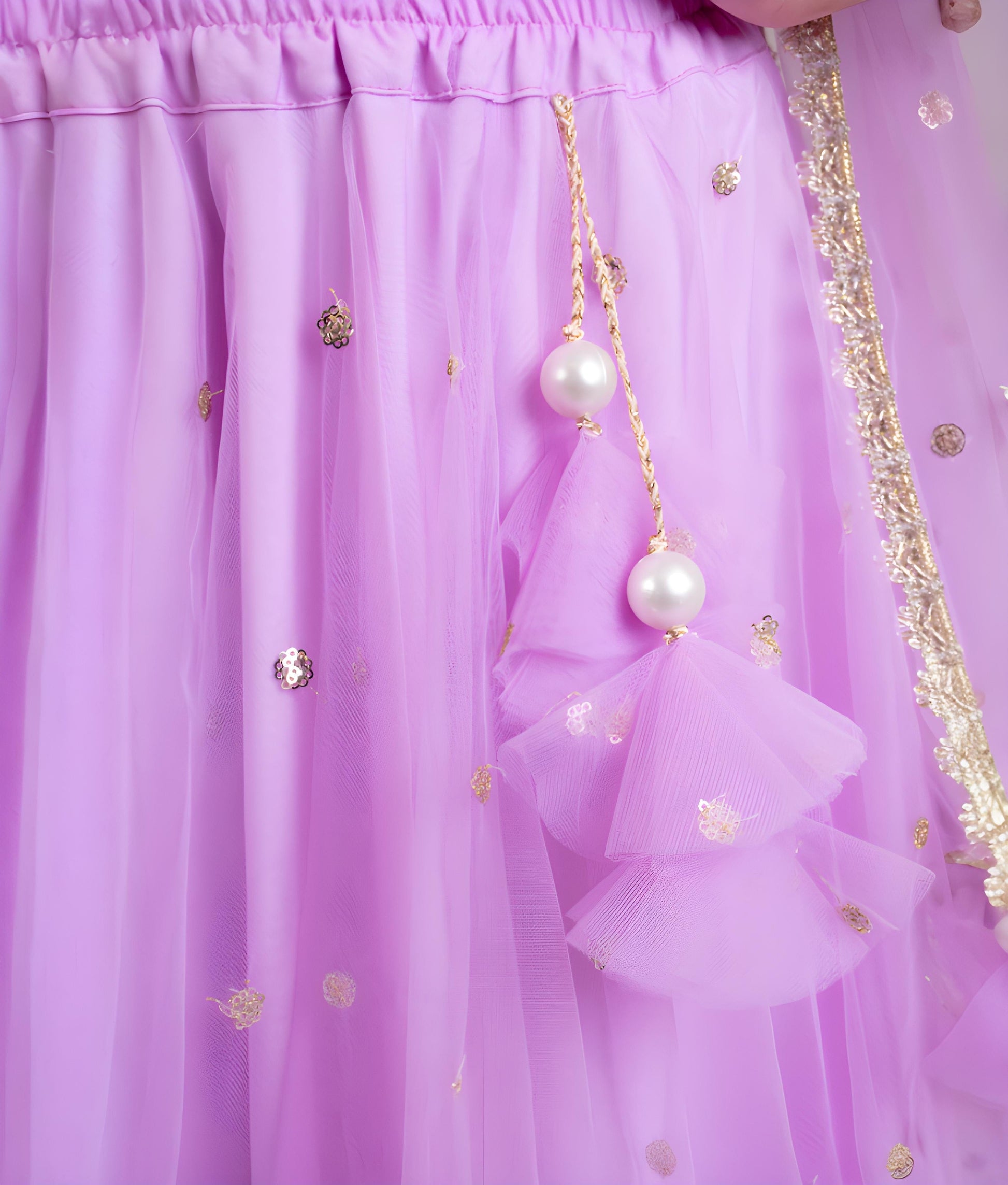 Manufactured by FAYON KIDS (Noida, U.P) Pink Brocade Choli with Lehenga