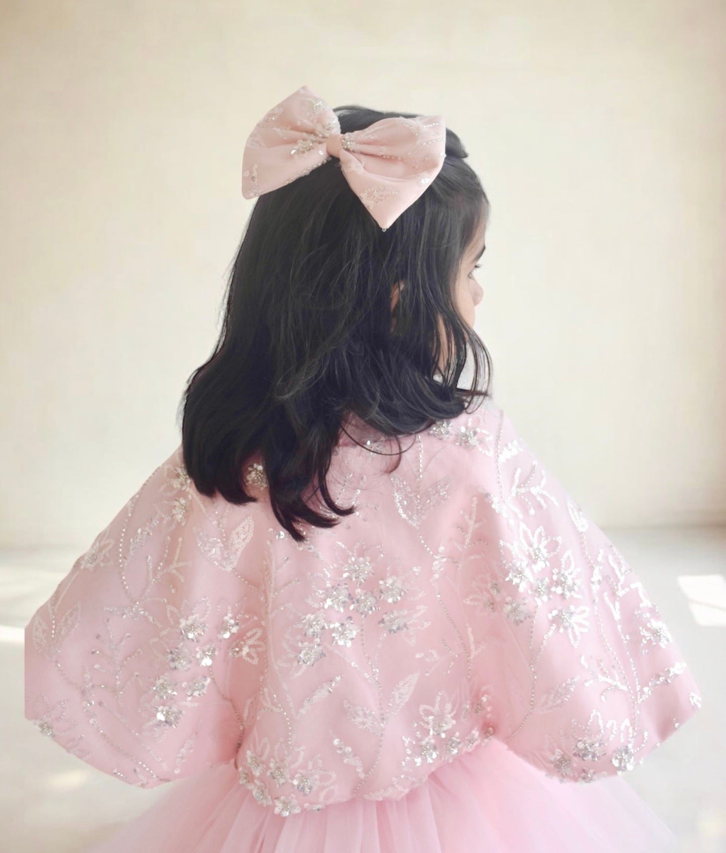 Manufactured by FAYON KIDS (Noida, U.P) Pink Crop Top Skirt with Cape