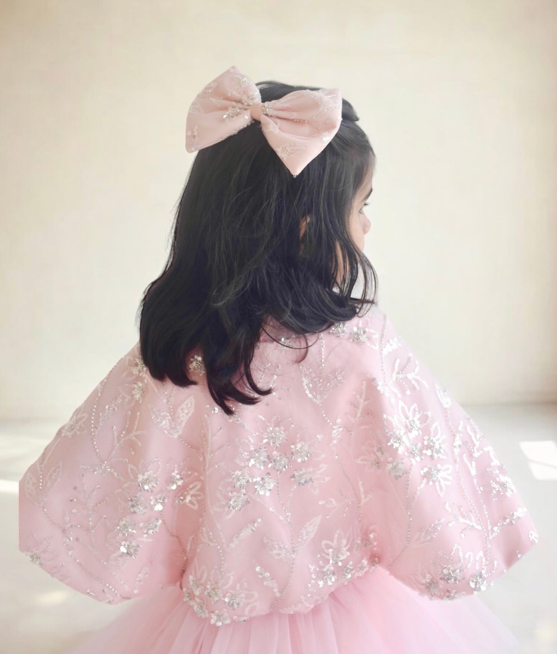 Manufactured by FAYON KIDS (Noida, U.P) Pink Crop Top Skirt with Cape