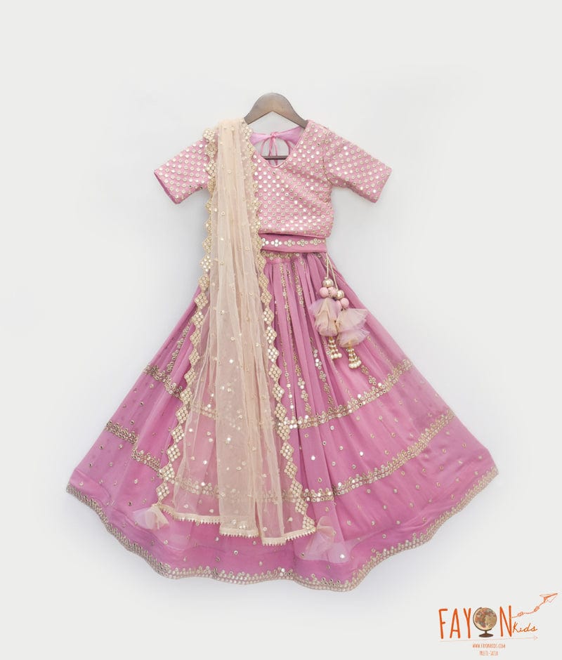 Manufactured by FAYON KIDS (Noida, U.P) Pink Embroidery Choli with Lehenga for Girls