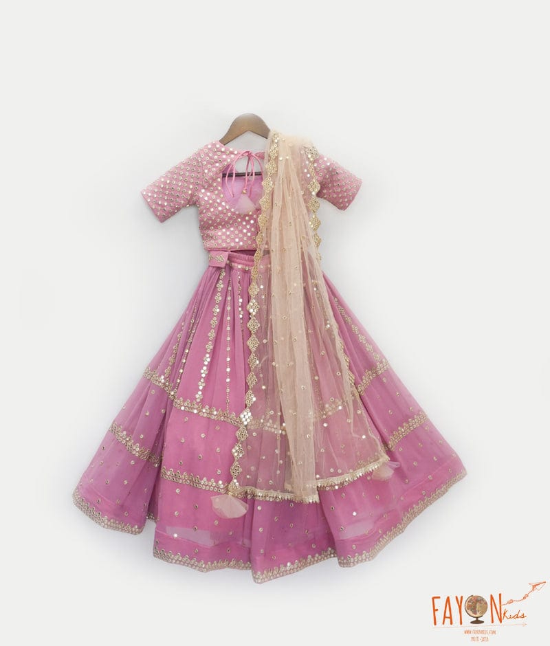 Manufactured by FAYON KIDS (Noida, U.P) Pink Embroidery Choli with Lehenga for Girls