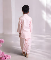 Manufactured by FAYON KIDS (Noida, U.P) Pink Faux Mukaish Work Kurta with Dhoti