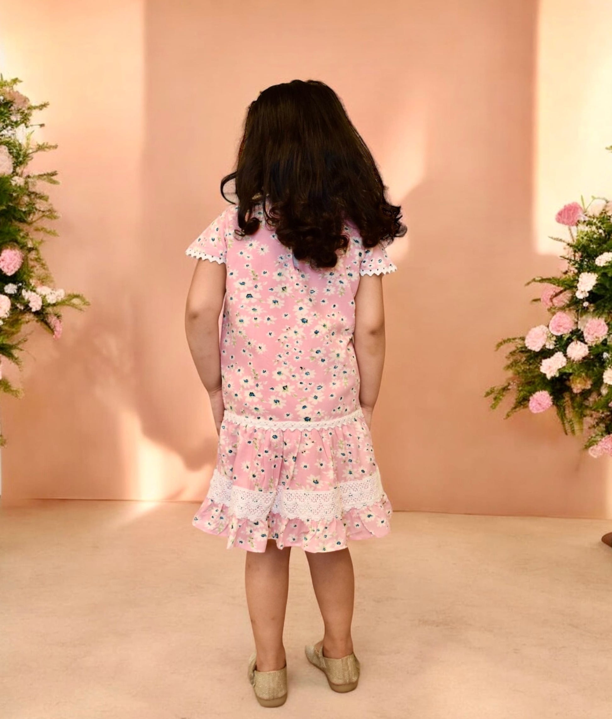 Manufactured by FAYON KIDS (Noida, U.P) Pink Floral Printed Dress