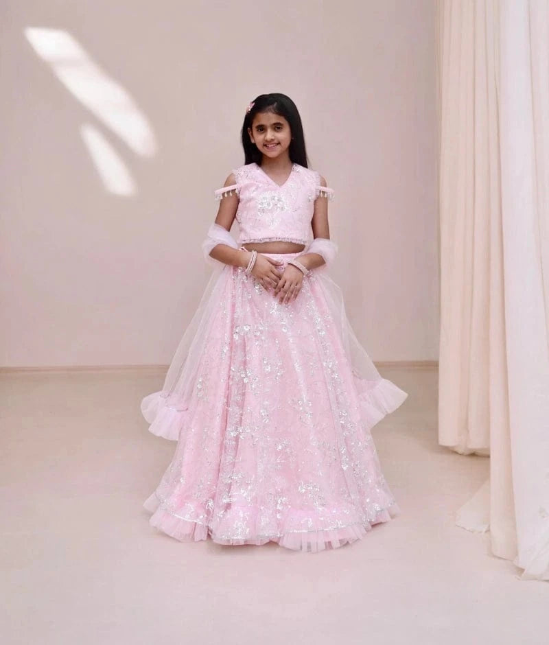 Manufactured by FAYON KIDS (Noida, U.P) Pink Lehenga Choli Set