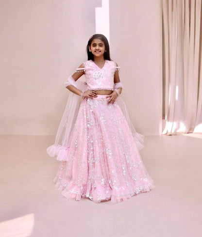 Manufactured by FAYON KIDS (Noida, U.P) Pink Lehenga Choli Set