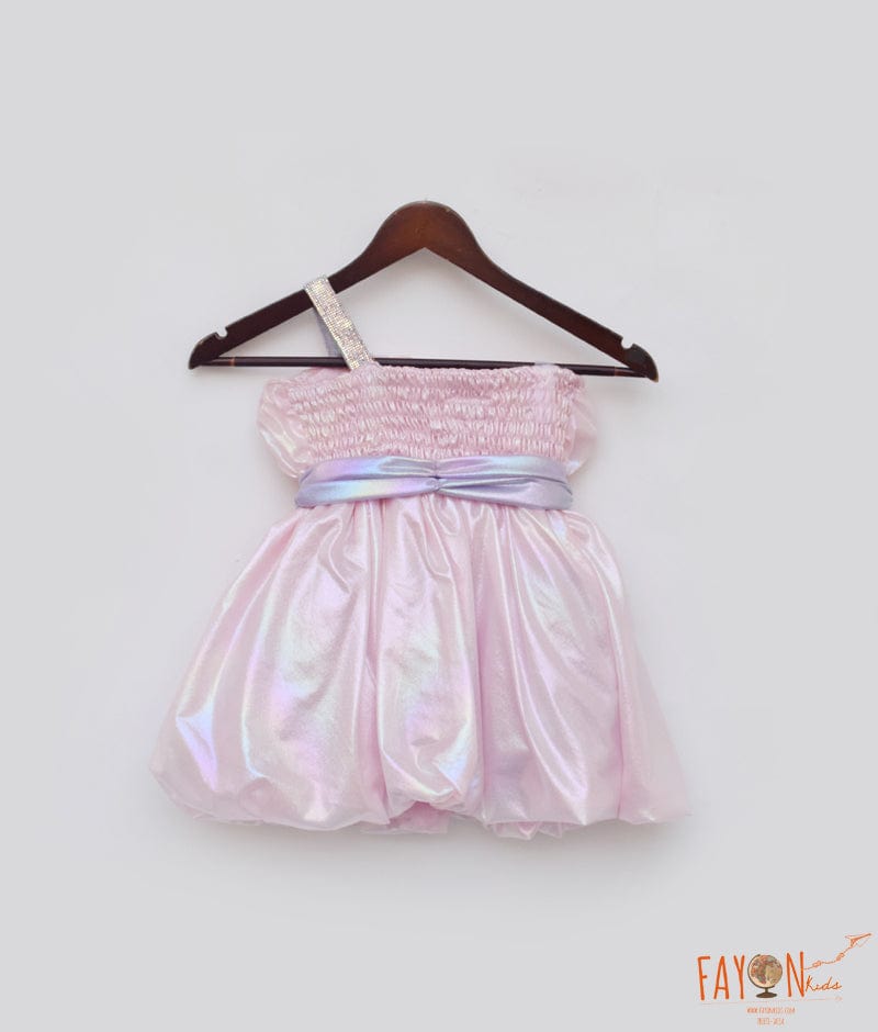 Manufactured by FAYON KIDS (Noida, U.P) Pink Metallic Frock for Girls