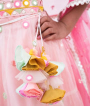 Manufactured by FAYON KIDS (Noida, U.P) Pink Mirror Embroidered Choli Lehenga Set