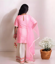 Manufactured by FAYON KIDS (Noida, U.P) Pink Mirror Kurti Sharara with Dupatta