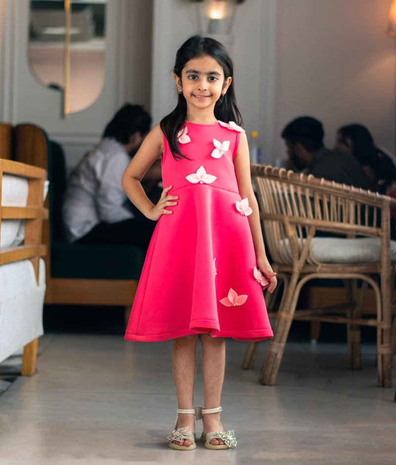 Manufactured by FAYON KIDS (Noida, U.P) Pink Neoprene Dress