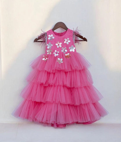 Pink Net Gown