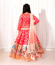 Manufactured by FAYON KIDS (Noida, U.P) Pink Peplum Brocade Lehenga Choli