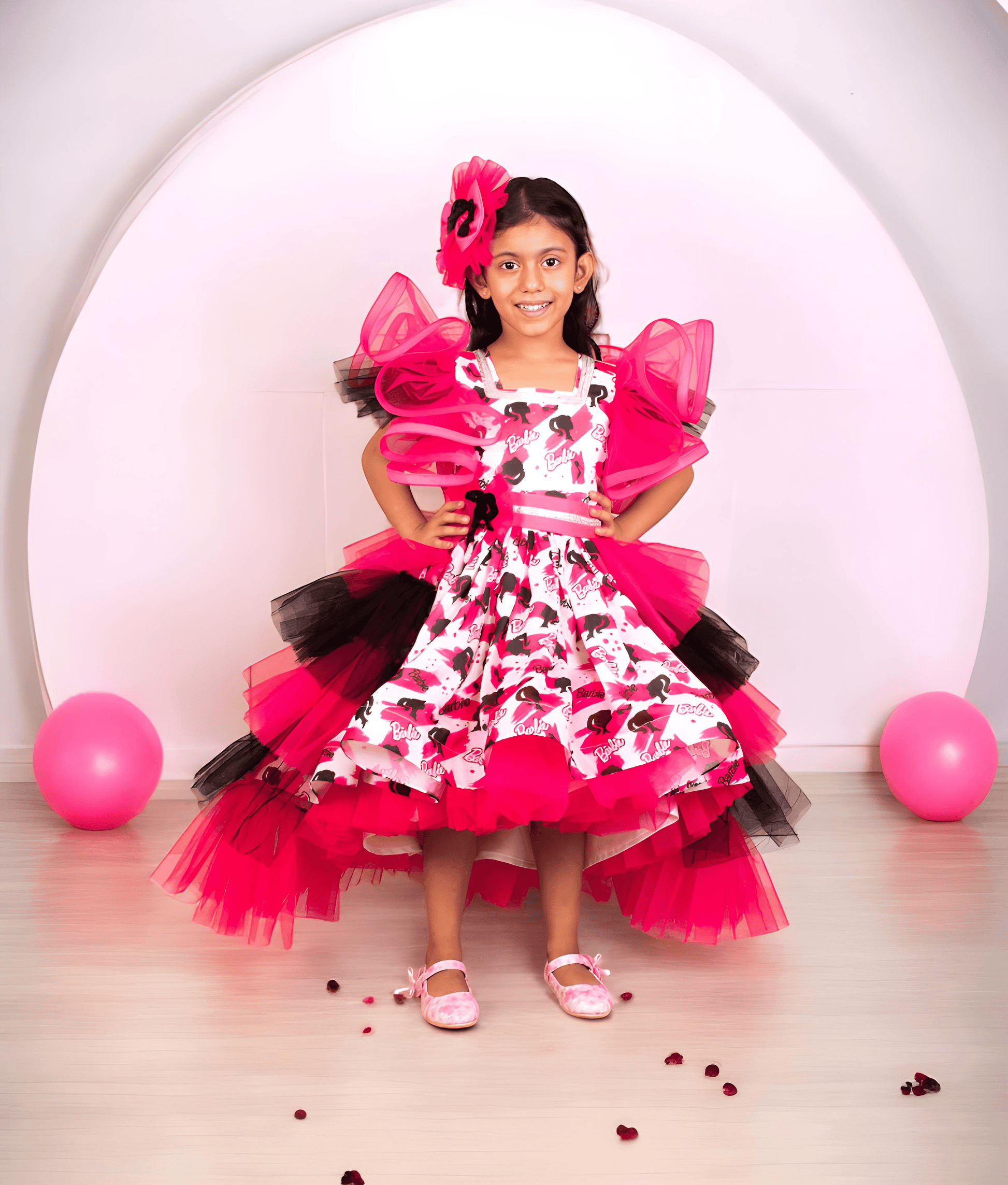 Manufactured by FAYON KIDS (Noida, U.P) Pink Printed Dress for Girls