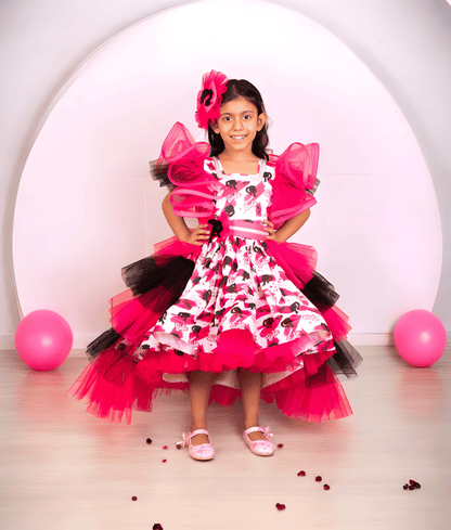 Manufactured by FAYON KIDS (Noida, U.P) Pink Printed Dress for Girls
