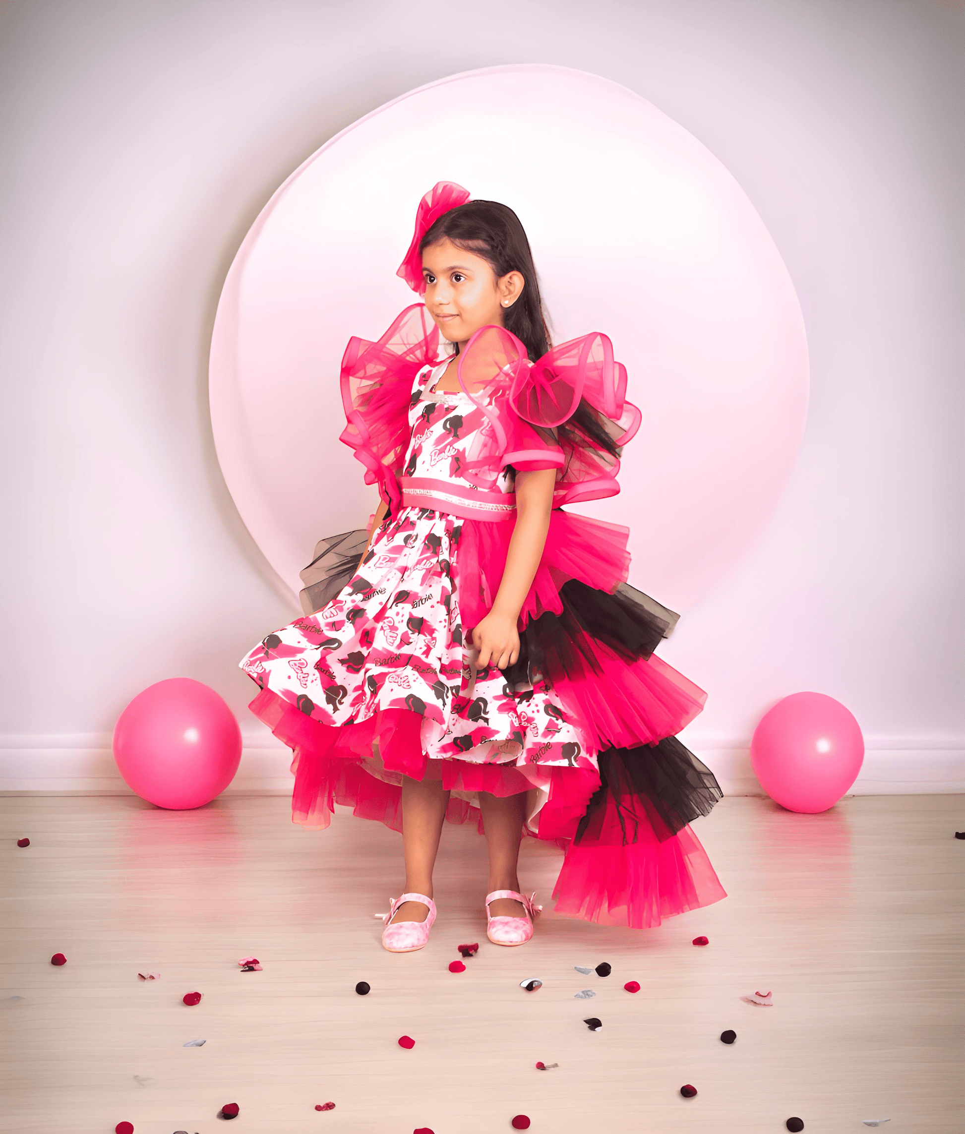 Manufactured by FAYON KIDS (Noida, U.P) Pink Printed Dress for Girls