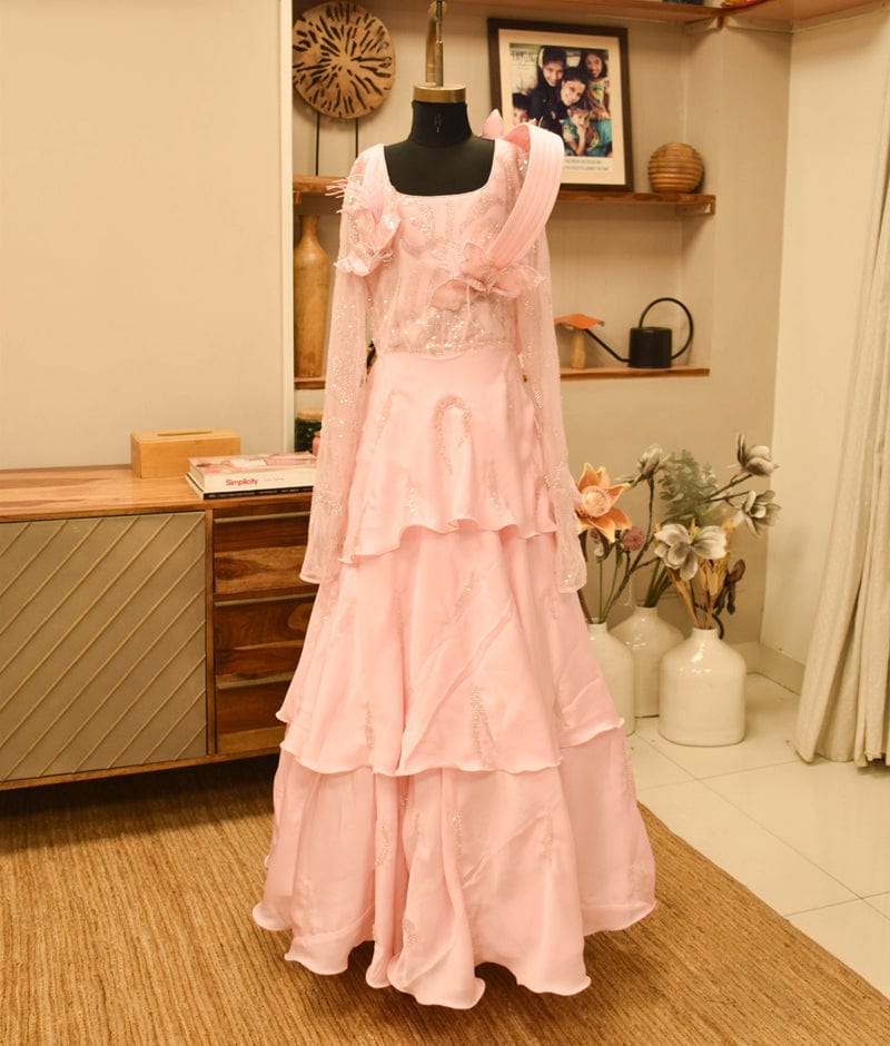 Buy HUNOOR Girls Royal Blue Self Design Satin, Cotton Blend, Net Layered  Dress Online at Best Prices in India - JioMart.