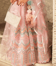 Manufactured by FAYON KIDS (Noida, U.P) Pink Sequence Embroidery Crop Top Skirt for Girls