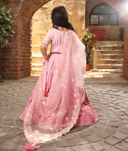 Manufactured by FAYON KIDS (Noida, U.P) Pink Sequence Embroidery Lehenga Choli for Girls