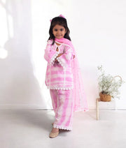 Manufactured by FAYON KIDS (Noida, U.P) Pink Tie & Dye Kurti Sharara Set
