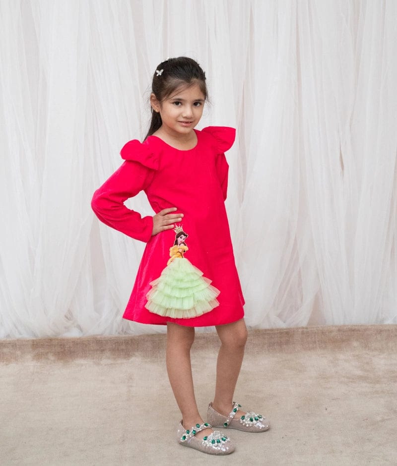 Manufactured by FAYON KIDS (Noida, U.P) Pink Velvet Dress