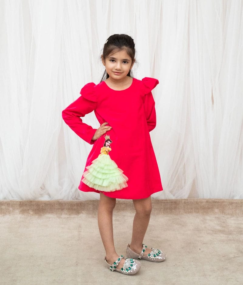 Manufactured by FAYON KIDS (Noida, U.P) Pink Velvet Dress