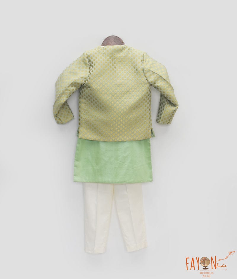 Green Brocade Kurta Set