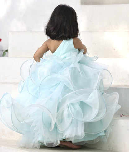 Manufactured by FAYON KIDS (Noida, U.P) Powder Blue Layer Gown for Girls