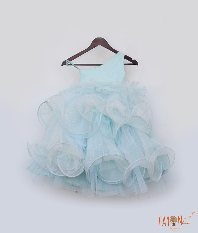 Manufactured by FAYON KIDS (Noida, U.P) Powder Blue Layer Gown for Girls