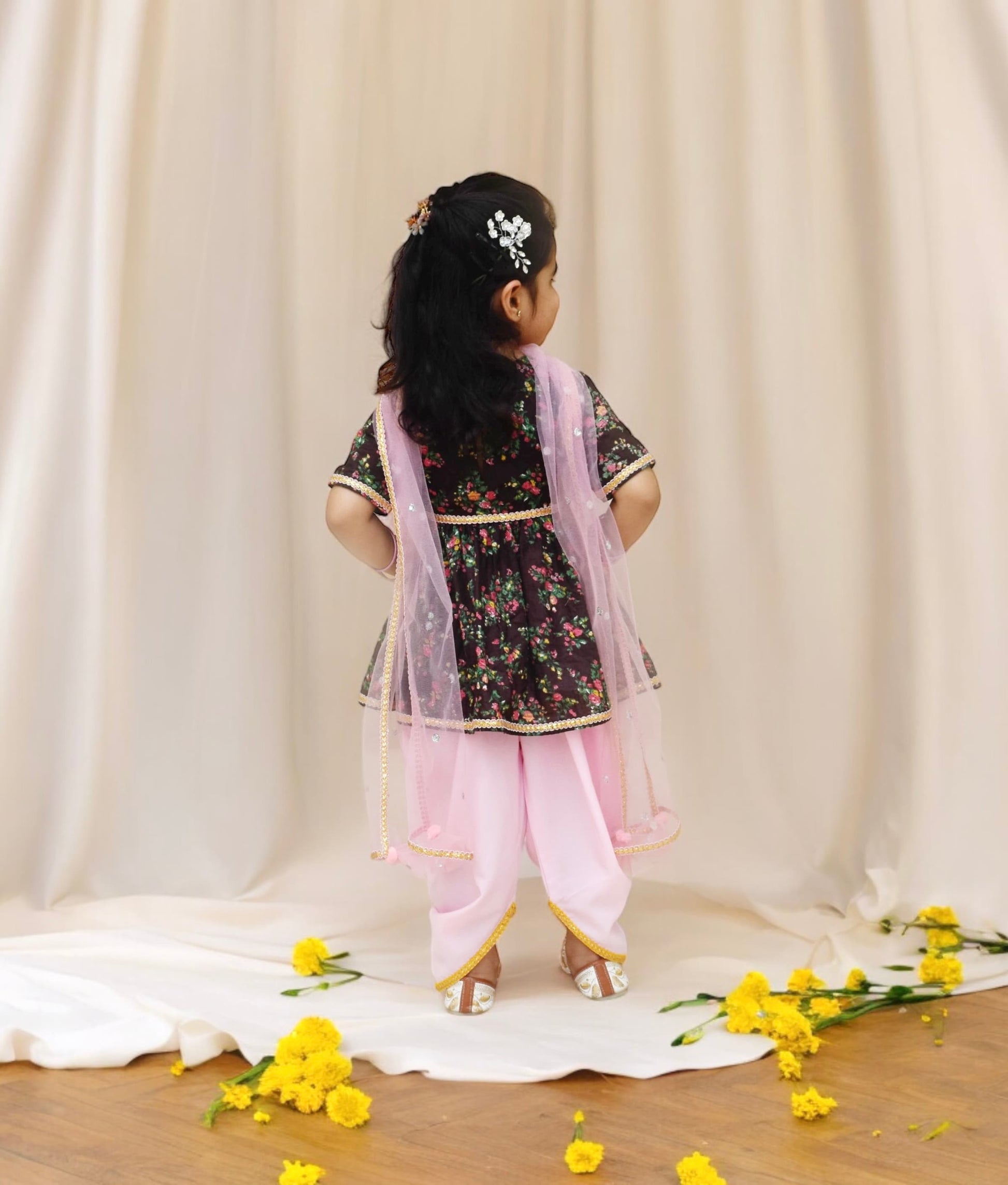 Manufactured by FAYON KIDS (Noida, U.P) Printed Kurti with Dhoti and Dupatta