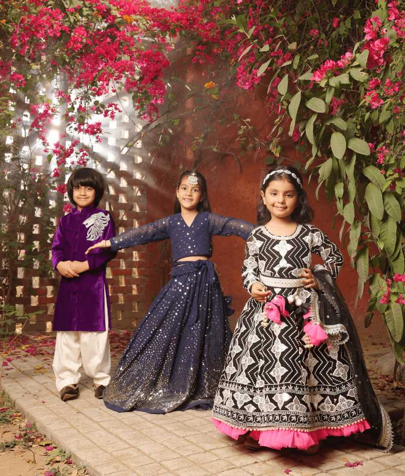 Manufactured by FAYON KIDS (Noida, U.P) Purple Embroidered Shaerwani