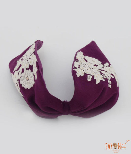 Manufactured by FAYON KIDS (Noida, U.P) Purple Embroidery Hairband