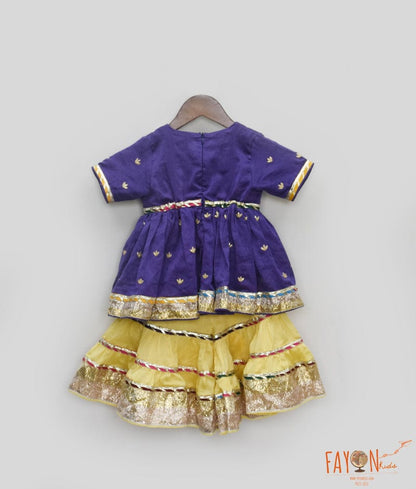 Manufactured by FAYON KIDS (Noida, U.P) Purple Embroidery Kurti Set