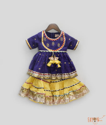 Manufactured by FAYON KIDS (Noida, U.P) Purple Embroidery Kurti Set