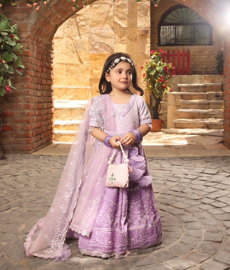 Manufactured by FAYON KIDS (Noida, U.P) Purple Sequence Embroidery Lehenga Choli for Girls