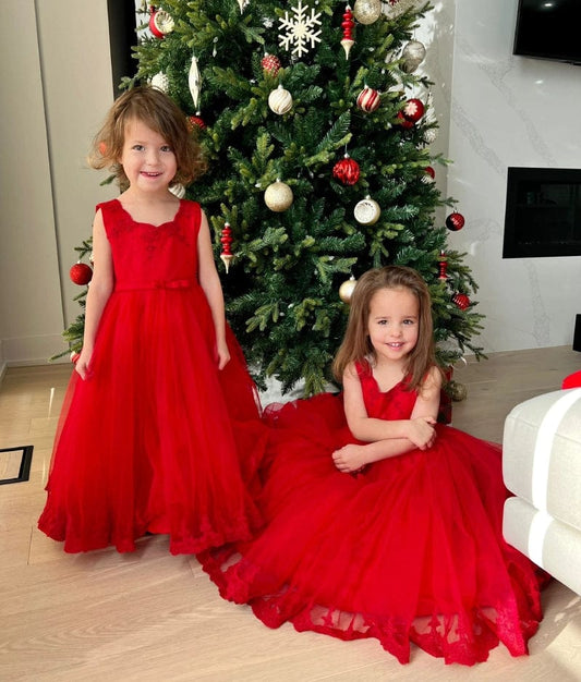 Manufactured by FAYON KIDS (Noida, U.P) Red Net Gown for Girls