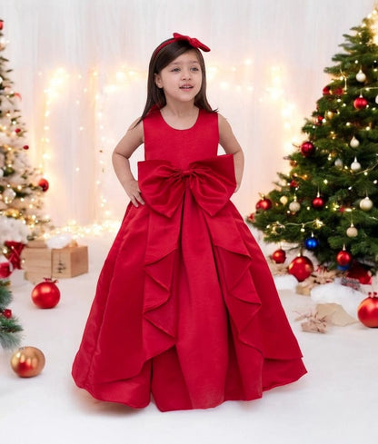 Manufactured by FAYON KIDS (Noida, U.P) Red Satin Gown