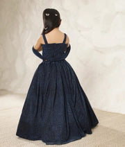 Manufactured by FAYON KIDS (Noida, U.P) Sparkling Elegance- Blue Pleated Lehenga Choli Set