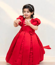 The Birthday Bow Gown – In Striking Red Satin!