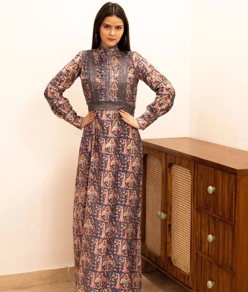 Manufactured by FAYON KIDS (Noida, U.P) Vintage Charm: Multi-Color Printed Dress