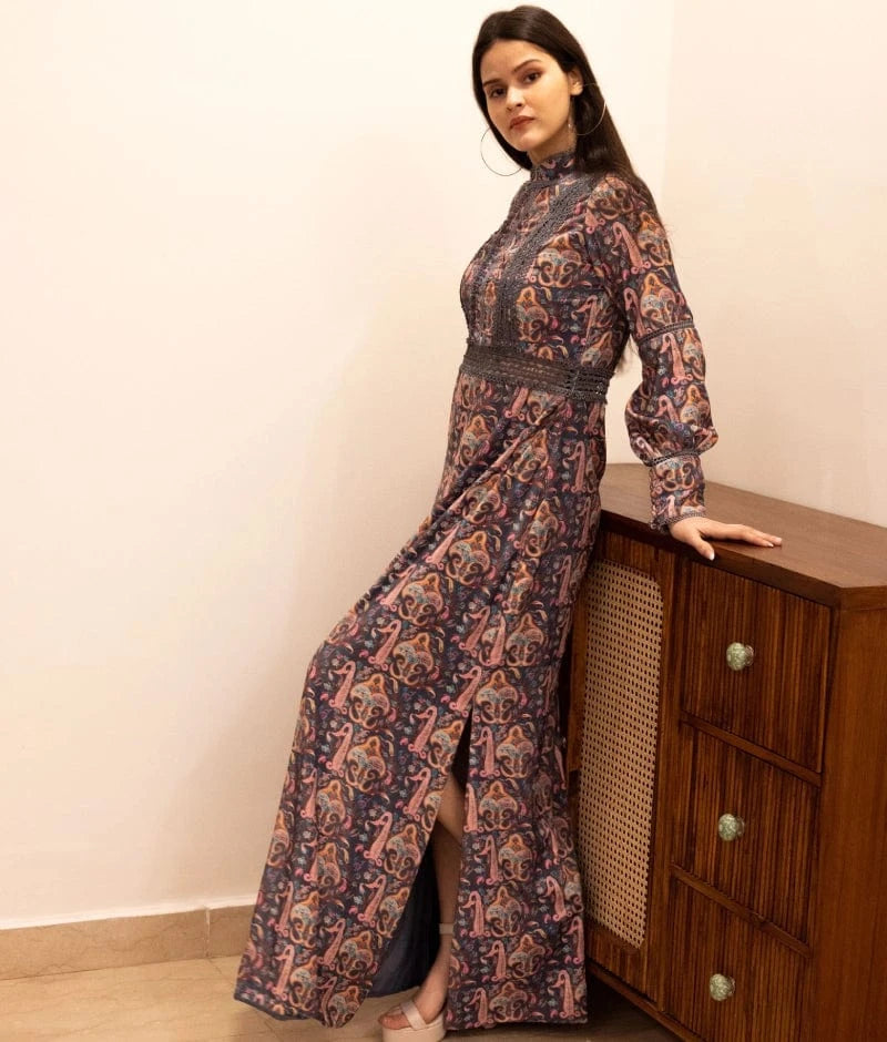Manufactured by FAYON KIDS (Noida, U.P) Vintage Charm: Multi-Color Printed Dress
