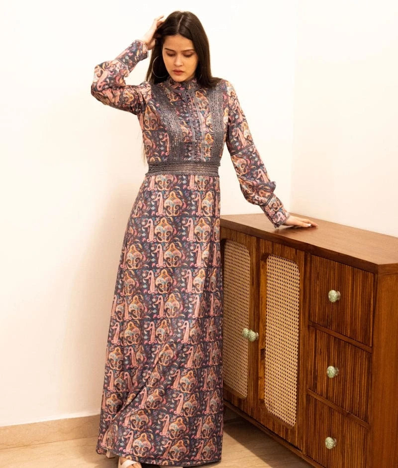 Manufactured by FAYON KIDS (Noida, U.P) Vintage Charm: Multi-Color Printed Dress