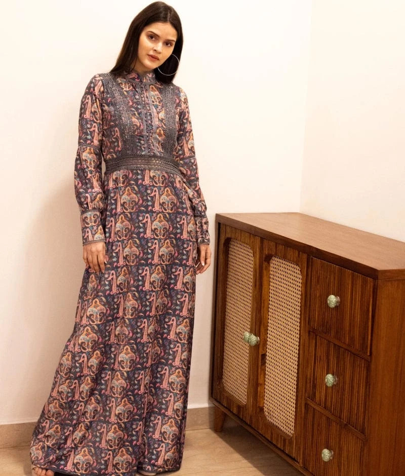Manufactured by FAYON KIDS (Noida, U.P) Vintage Charm: Multi-Color Printed Dress