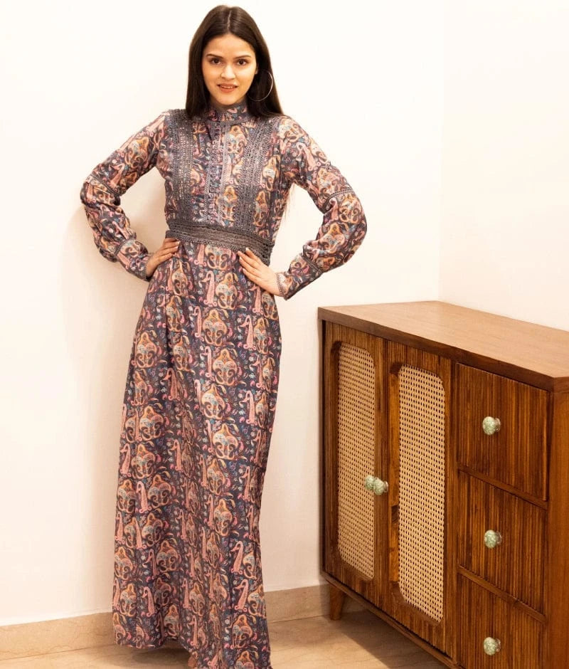 Manufactured by FAYON KIDS (Noida, U.P) Vintage Charm: Multi-Color Printed Dress
