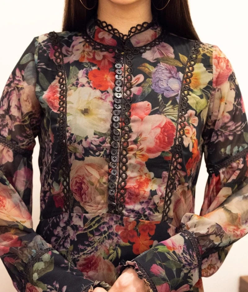Manufactured by FAYON KIDS (Noida, U.P) Vintage Floral High-Low Dress