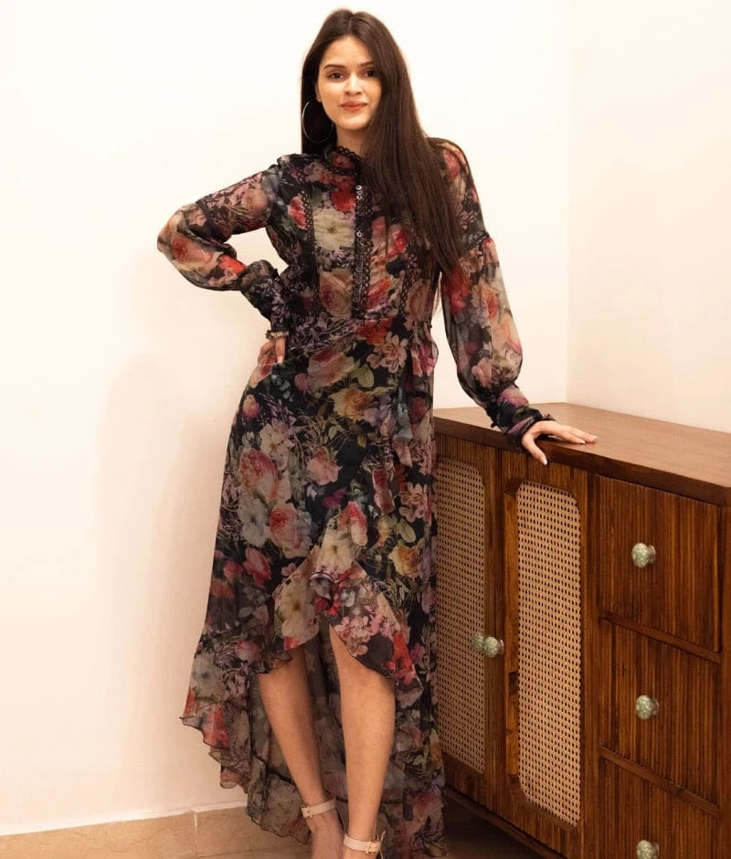 Manufactured by FAYON KIDS (Noida, U.P) Vintage Floral High-Low Dress