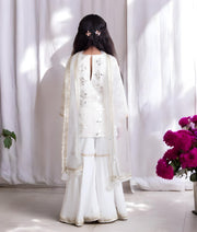 Manufactured by FAYON KIDS (Noida, U.P) White Gota Embroidered Kurti with Sharara